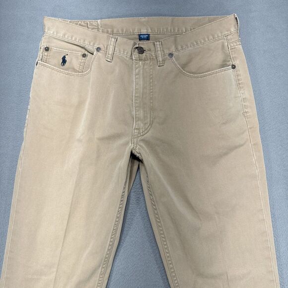 Polo Ralph Lauren Mens Pants 34x34 Chino Tan 650‎ Low Straight American Preppy C - Picture 1 of 13